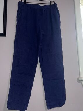 Carbon2Cobalt Lightweight 100% Cotton Lounge Pants, Size Large